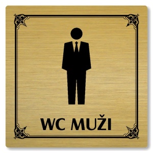 WC muži, 118x118mm, zlatá, Nebraska